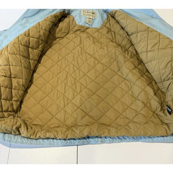 VTG LL Bean Jacket Womens XL Blue Canvas Chore Barn Coat Corduroy THINSULATE - Picture 8 of 12